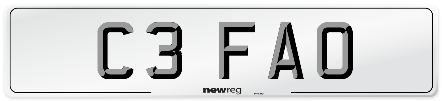 C3 FAO Number Plate from New Reg